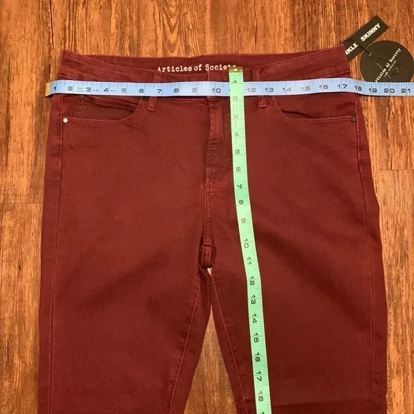 Articles of Society Jeans Sarah Skinny Ankle Burgundy NWT - Picture 14 of 15